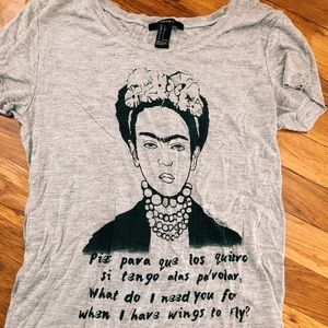 Frida Kahlo Grey Tee